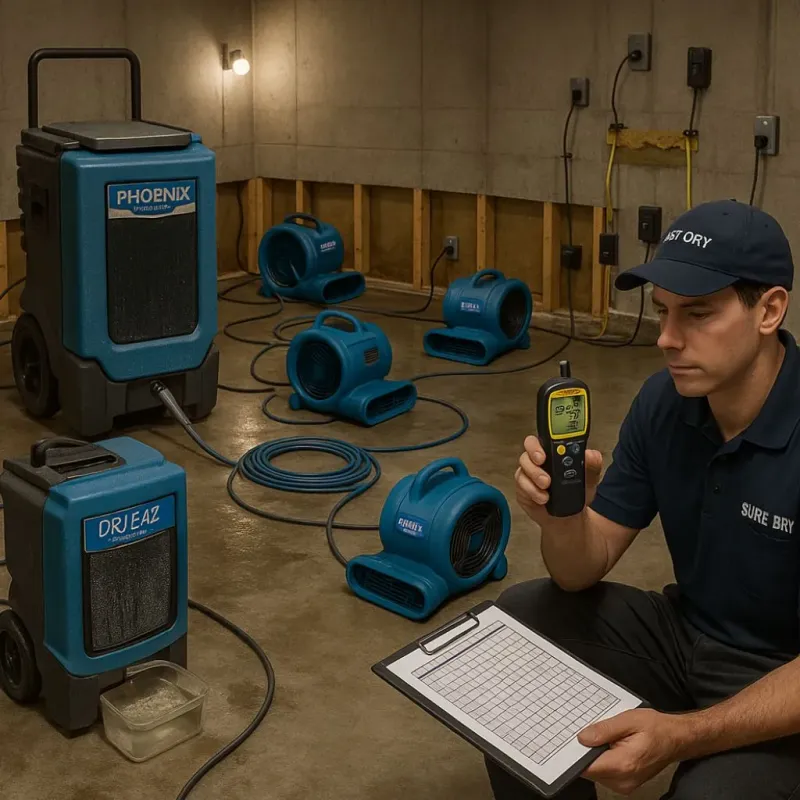 Structural Drying and Dehumidification process in Mannington, WV